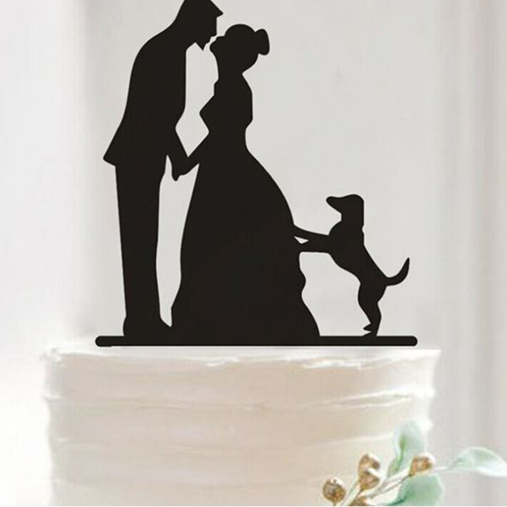 Funny Wedding Cake Toppers Bride Groom With Cat Puppy ...