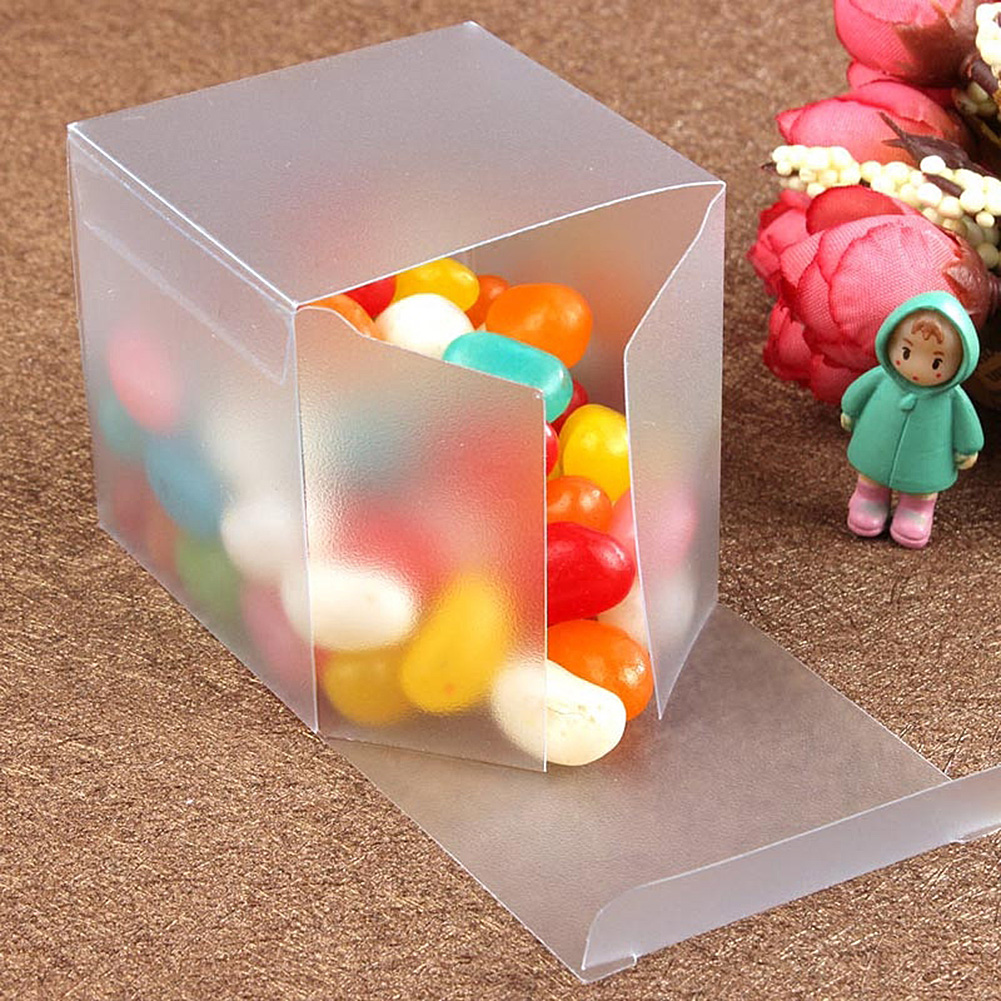 100 Wedding Favor Candy Box PVC Clear Cube Design Baby Shower Gift