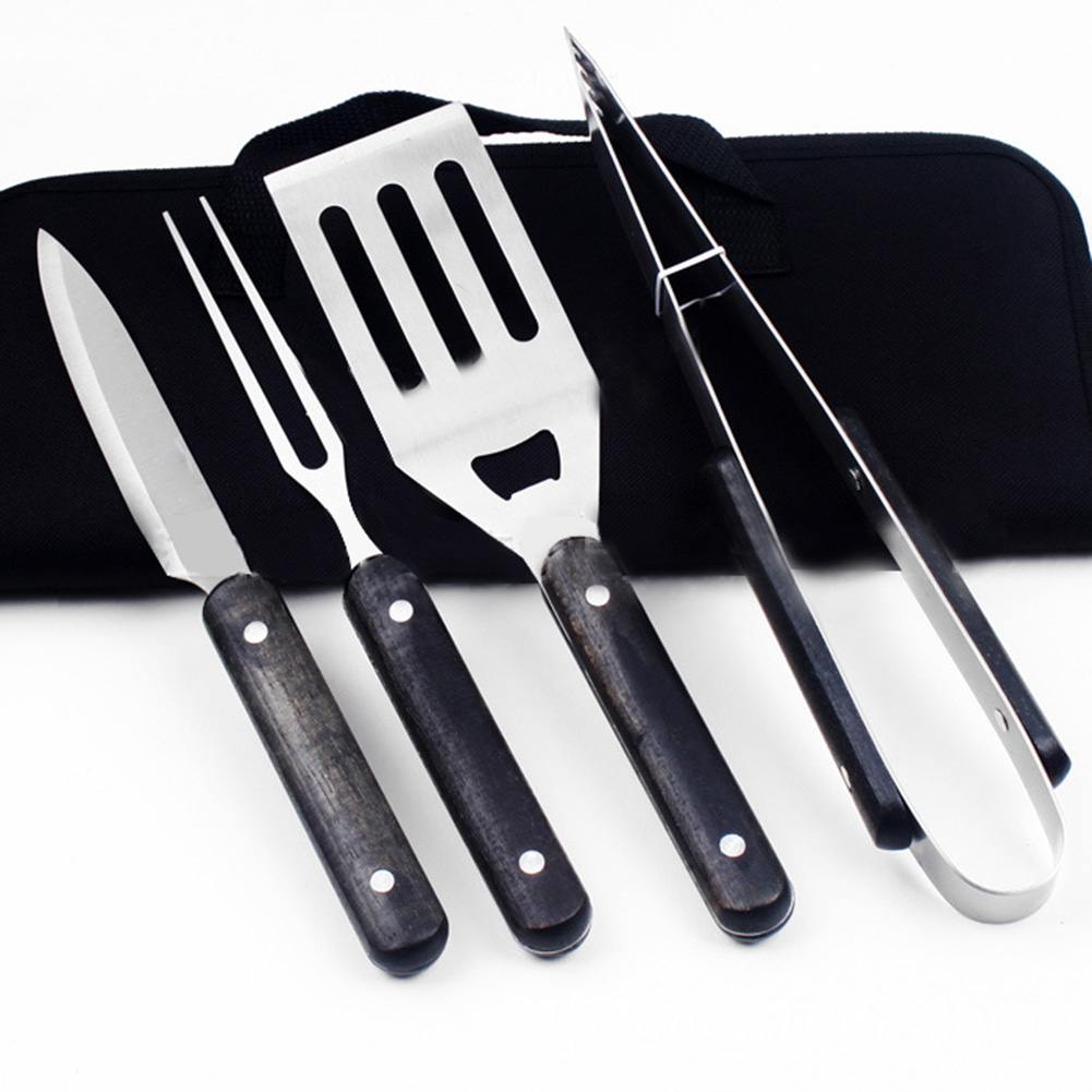 4pcs Stainless Steel Grilling BBQ Tools Set Grill Accessories Spatula