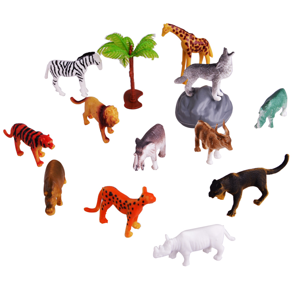 Lot 12pcs Plastic Forest Animal Tiny Model Figures Kids Educational Toy